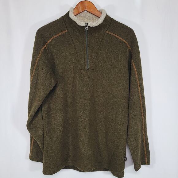 Kuhl Europa Alfpaca Fleece 1/4 Zip Pullover Olive Green Small - Picture 2 of 8